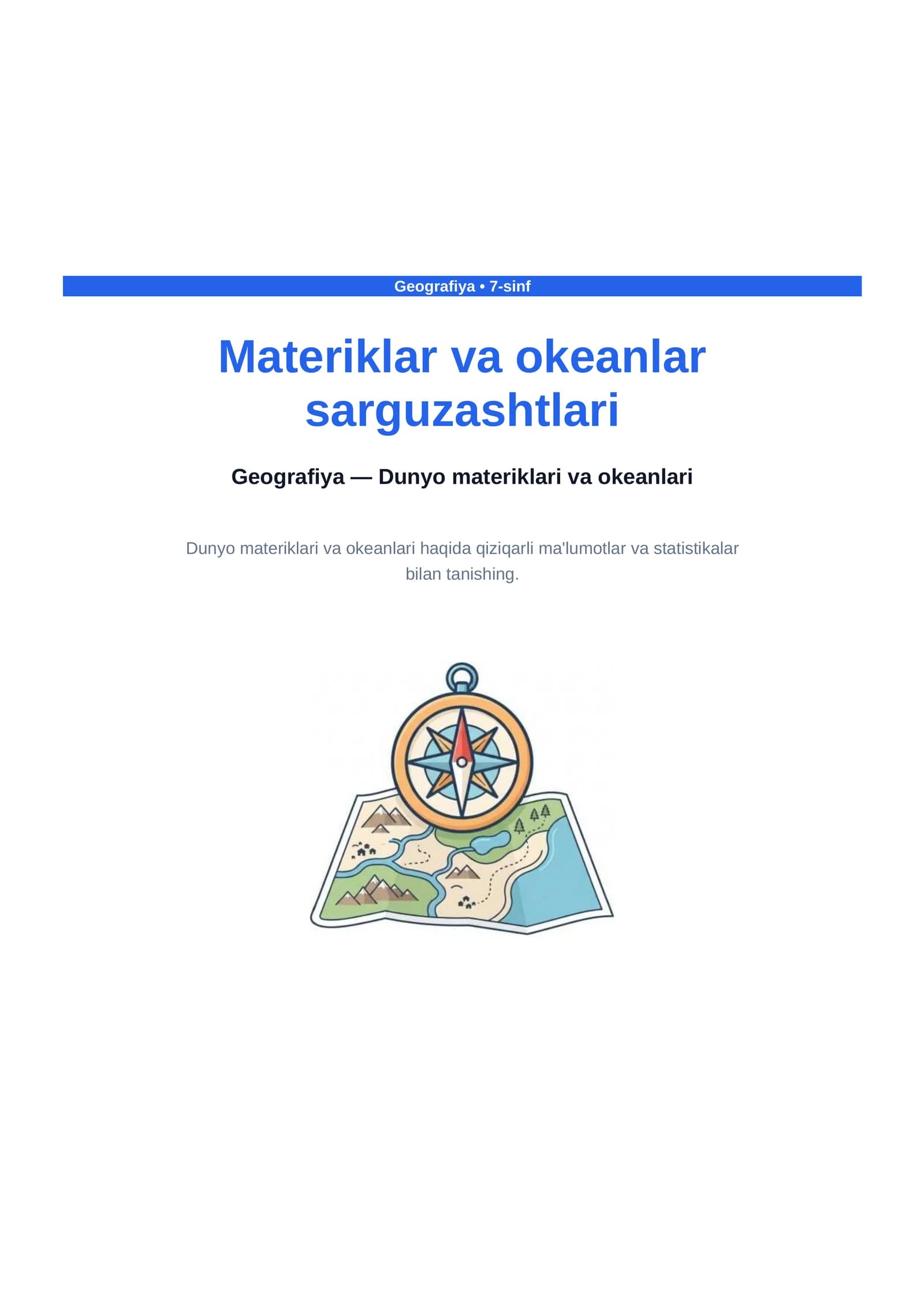 Materiklar va okeanlar sarguzashtlari
