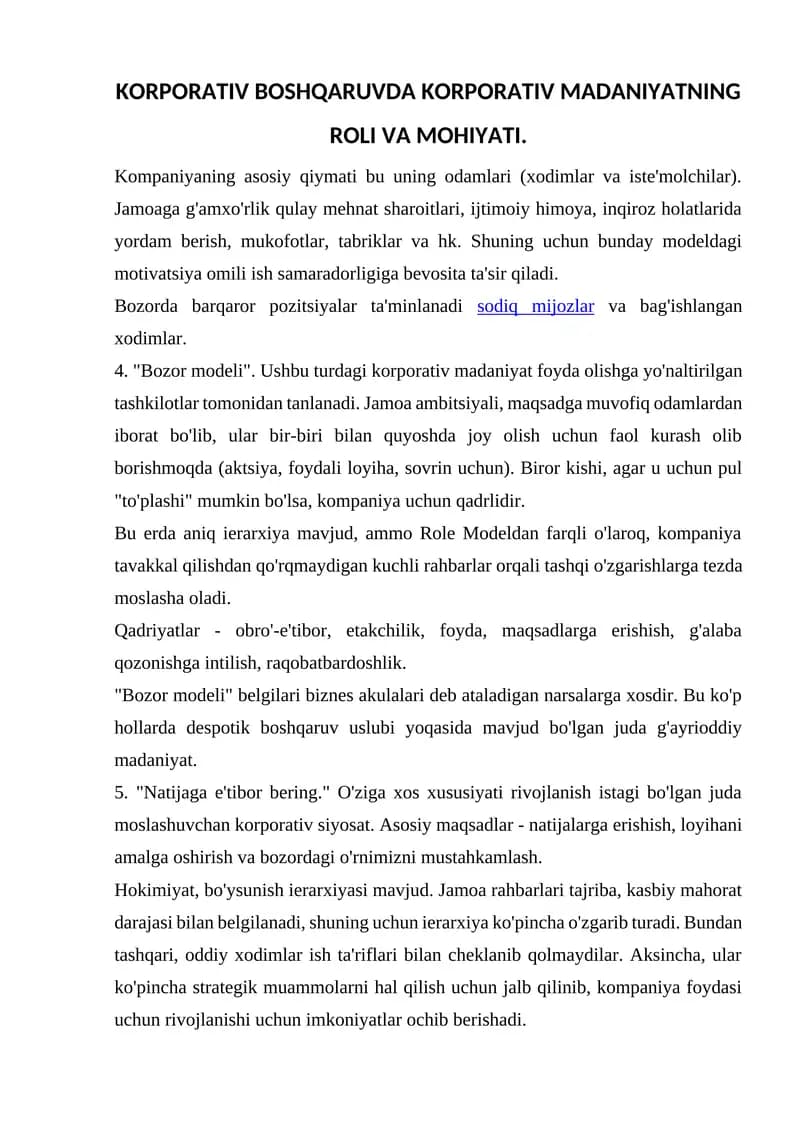 "Bozor modeli"