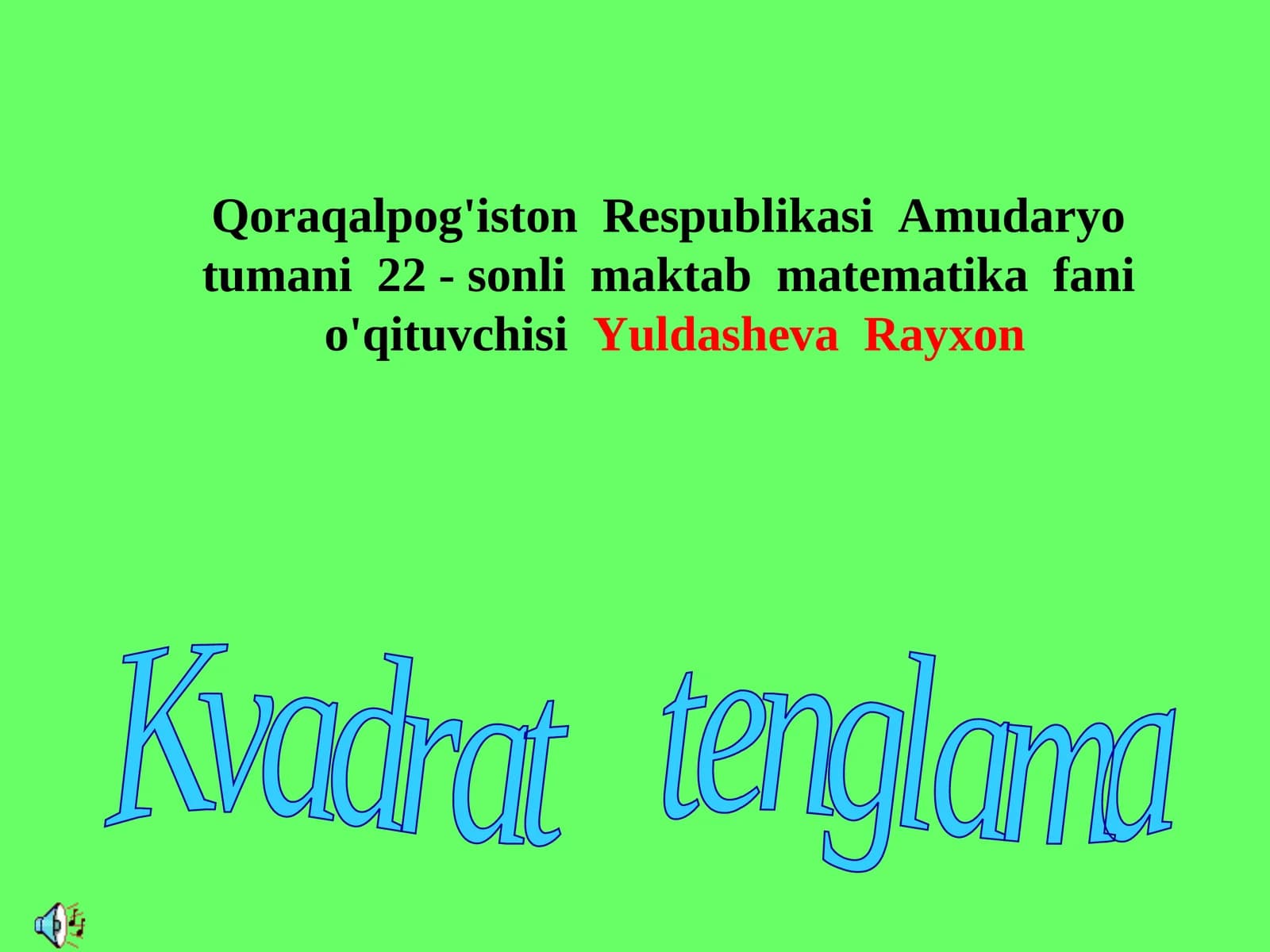 Kvadrat tenglama
