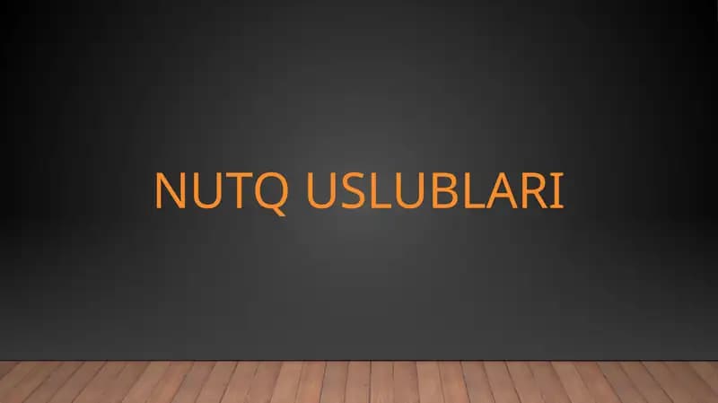 Nutq uslublari
