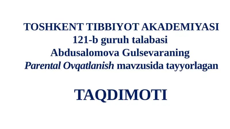 Parental Ovqatlanish