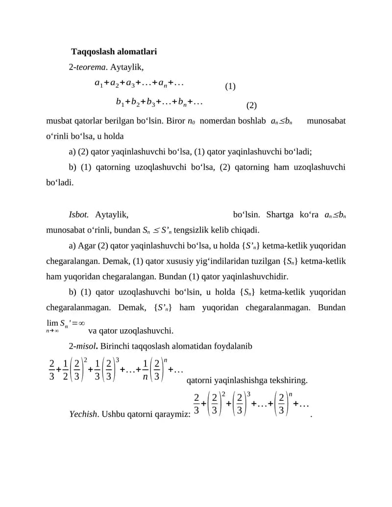 Taqqoslash alomatlari
