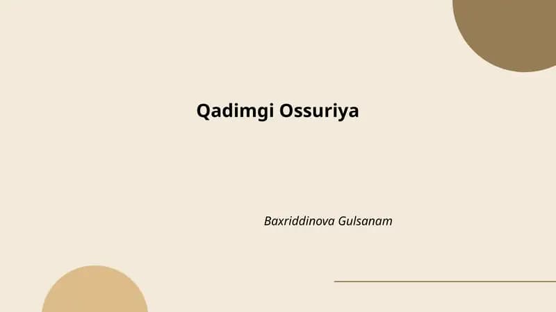 Qadimgi Ossuriya