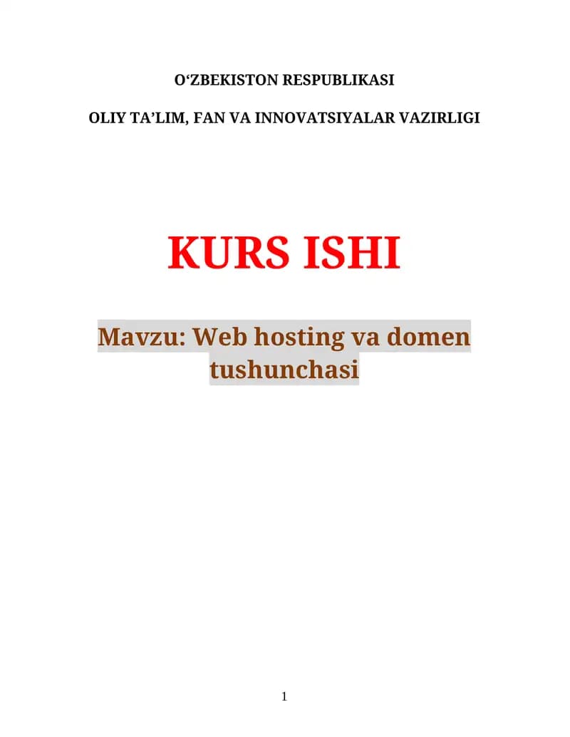 Test va viktorina web-ilovasi  kurs ishi
