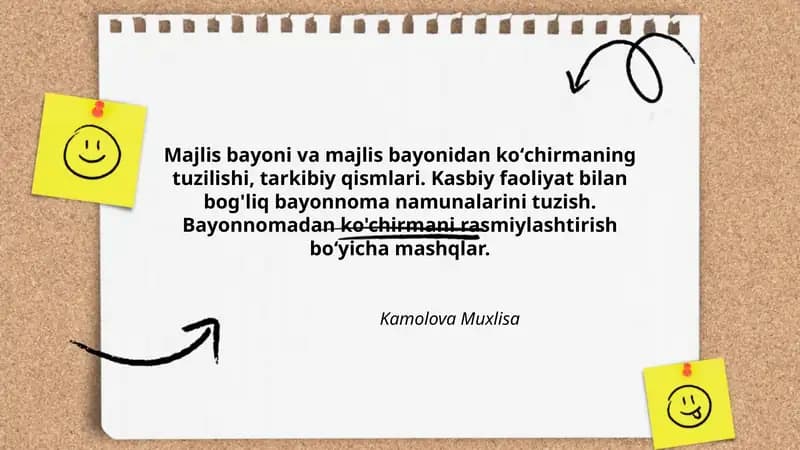 Majlis Bayoni va Majlis Bayonidan Koʻchirmaning Tuzilishi