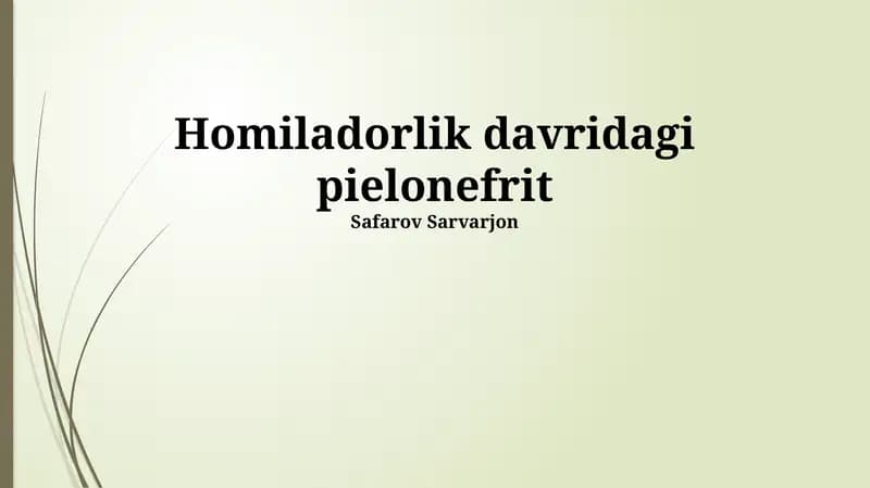 Homiladorlik davridagi pielonefrit