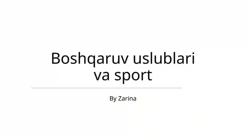 Trenerlik Uslublari va Jamoa Dinamikasi