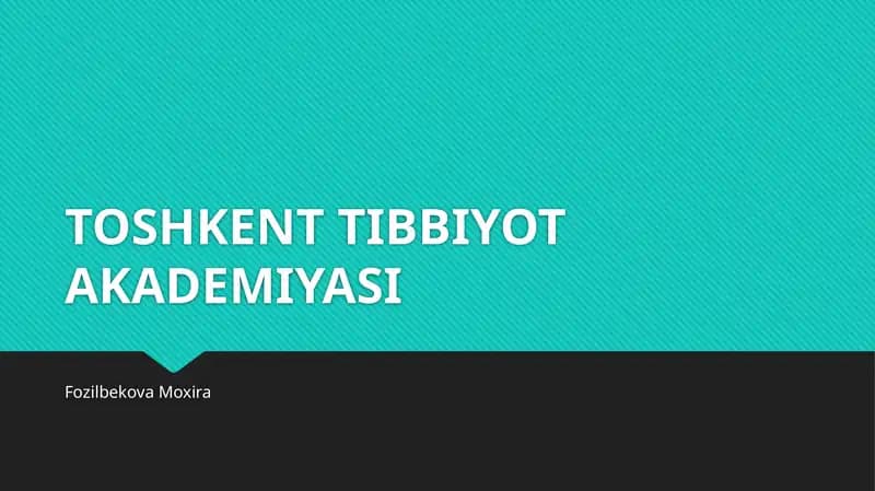 Fibrinoliz. Antikoagulyant Tizim
