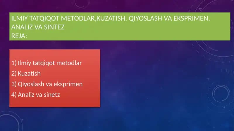Ilmiy Taqiqot Metodlari