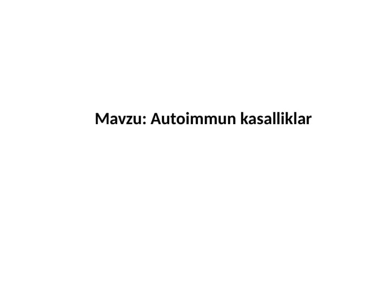 Autoimmun kasalliklar