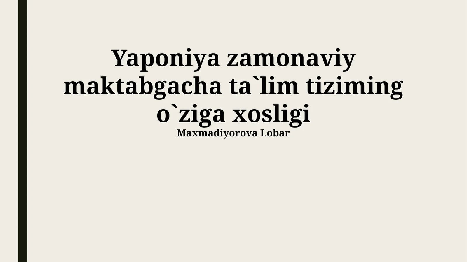 Yaponiya zamonaviy maktabgacha ta`lim tizimi