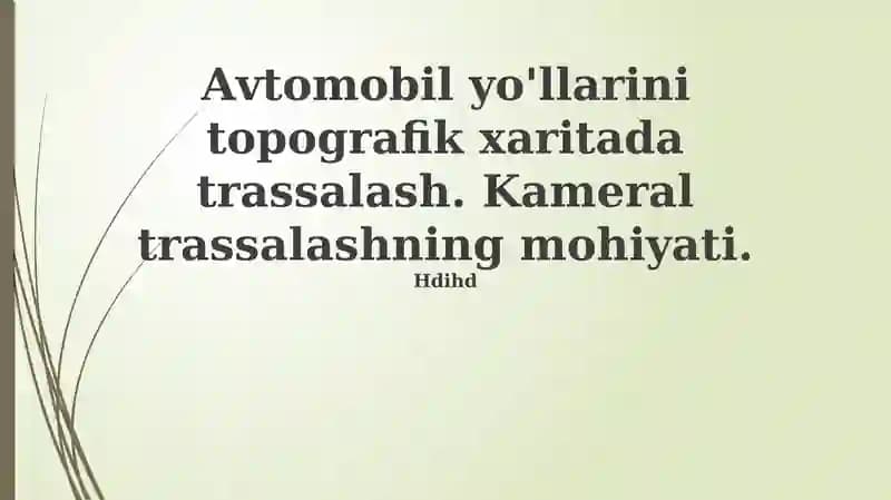 Topografik xaritada yo'llarni kuzatish