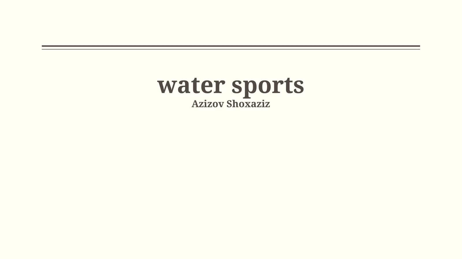 Water Sports