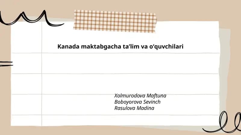 Kanada maktabgacha taʼlim va oʻquvchilari