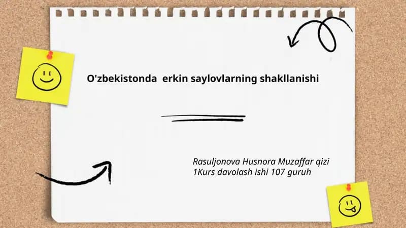 O'zbekistonda erkin saylovlarning shakllanishi