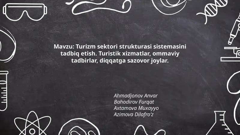 Turizm sektori strukturasi sistemasini tadbiq etish