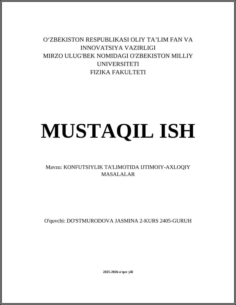 Konfutsiylik Ta'limoti