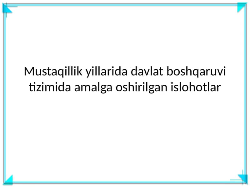 Davlat boshqaruvi tizimi