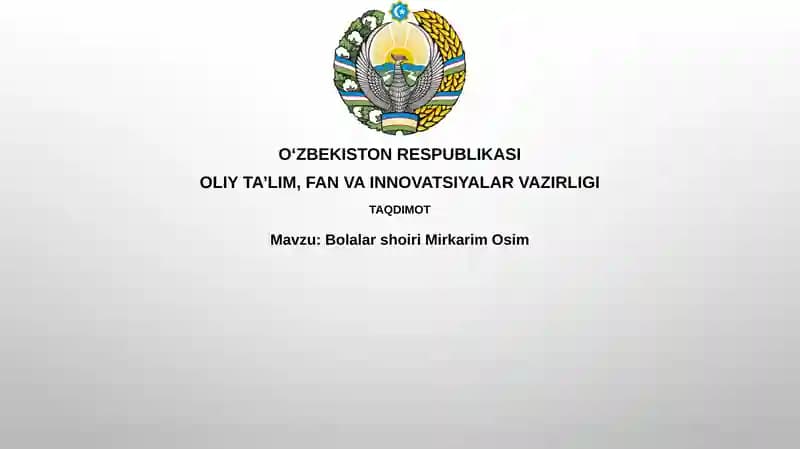 Bolalar shoiri Mirkarim Osim