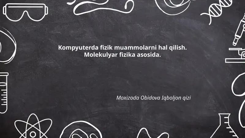 Molekulyar dinamikani kompyuterda modellashtirish