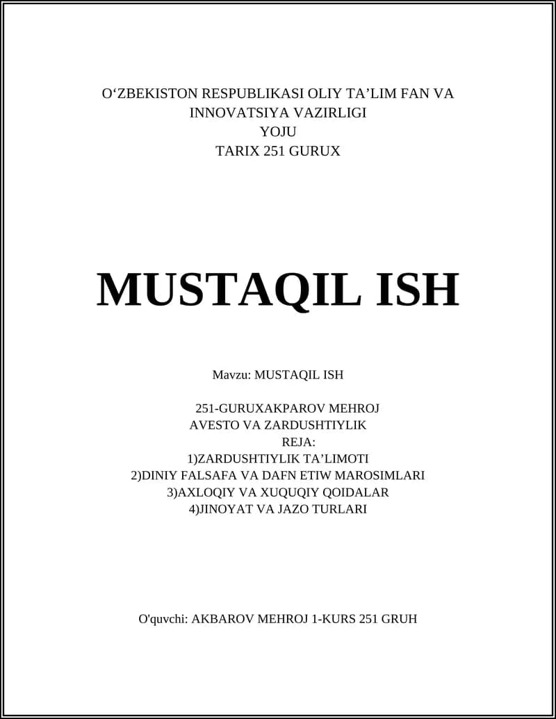 Zardushtiylik Ta'limoti