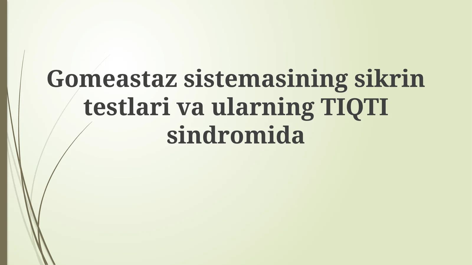 Tiqtisindromida Gomeostazning Buzilishi va Skrining Testlarining Ahamiyati