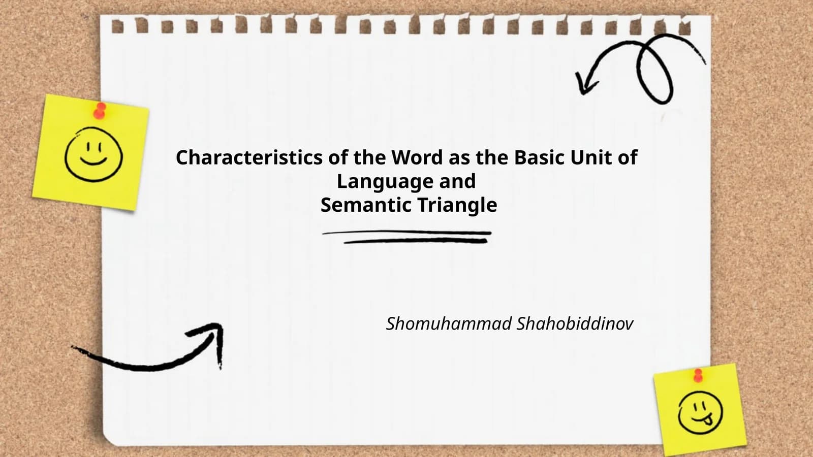 Characteristics of the Word as the Basic Unit of Language and Semantic Triangle