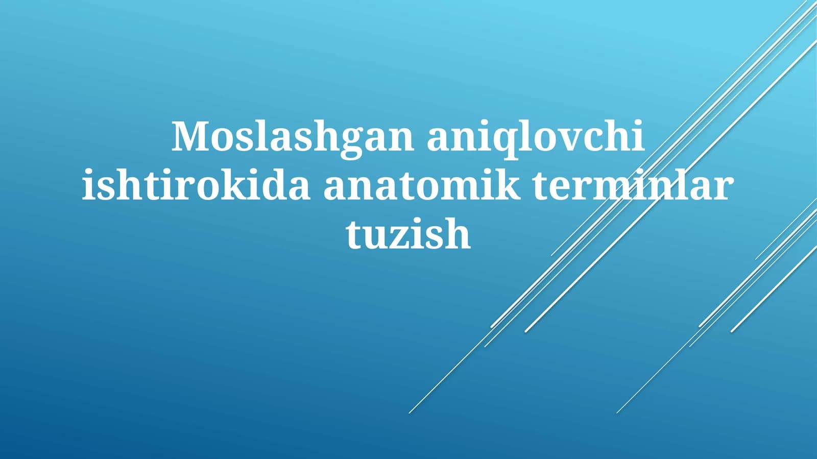 Anatomik terminlar tuzilishi