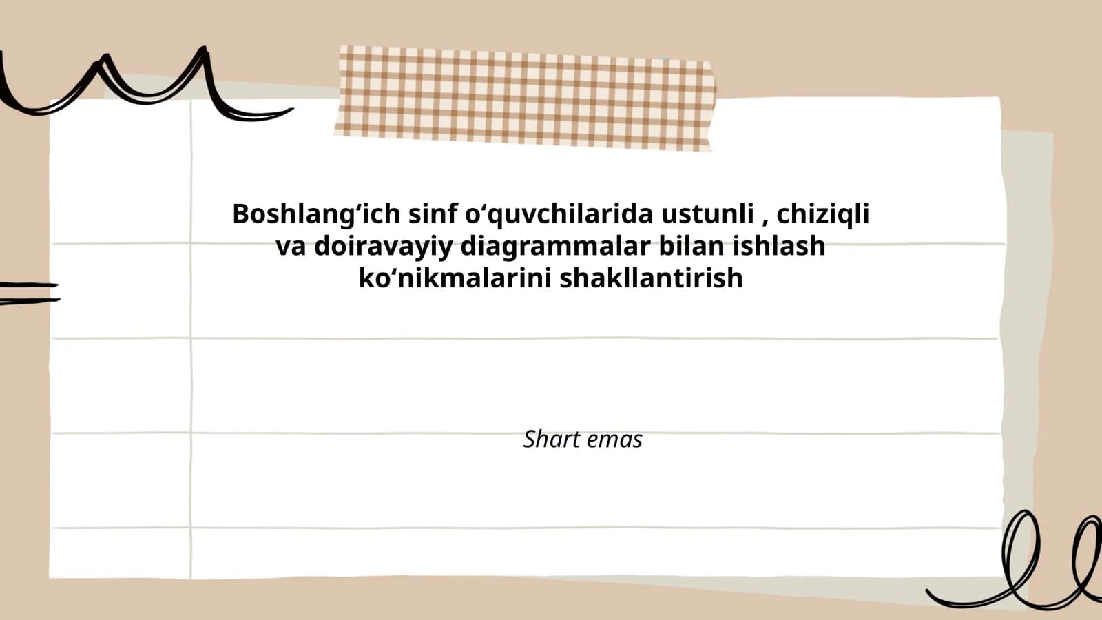 Boshlangʻich sinf ustunli, chiziqli, va doiravayiy diagrammalar