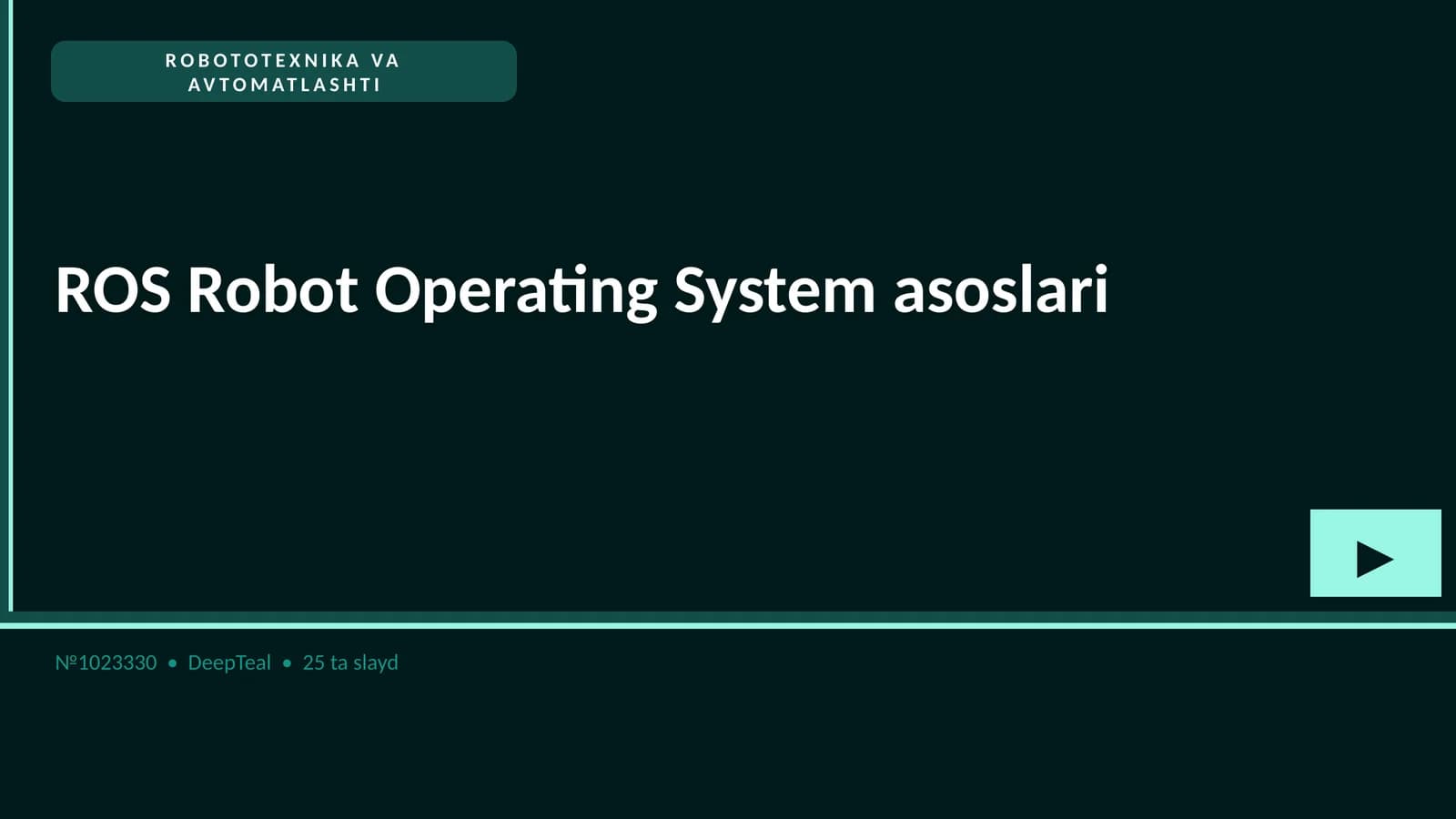 ROS Robot Operating System asoslari