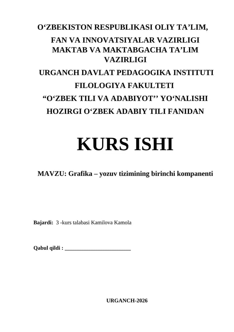 Grafika – yozuv tizimining birinchi kompanenti