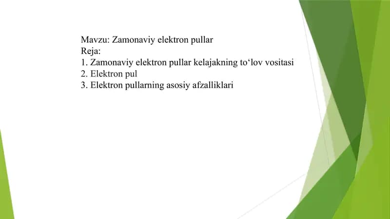 Zamonaviy elektron pullar