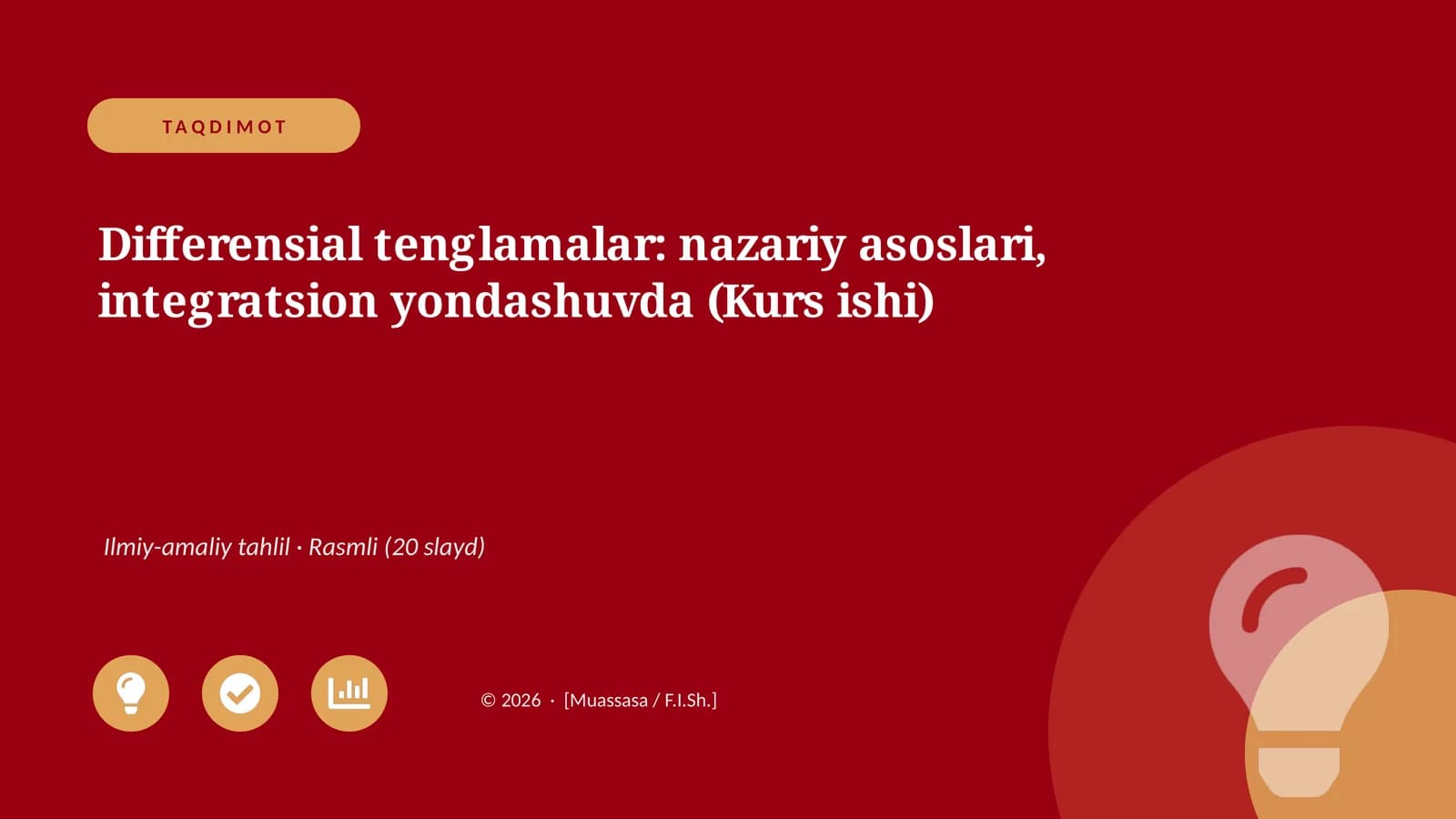Differensial tenglamalar: nazariy asoslari, integratsion yondashuvda