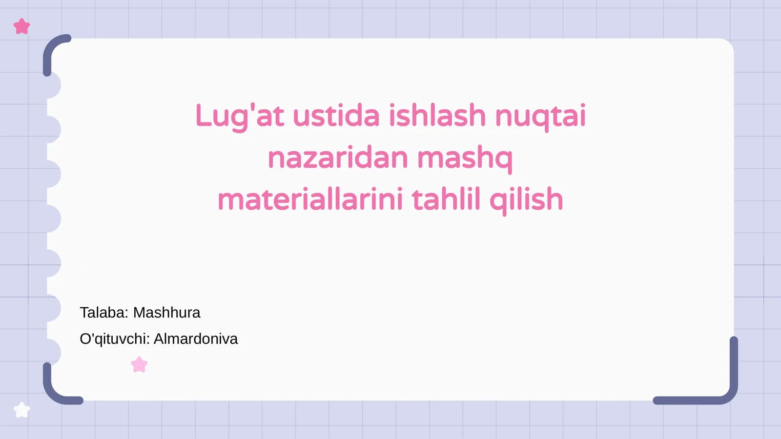 Lug'at ustida ishlash