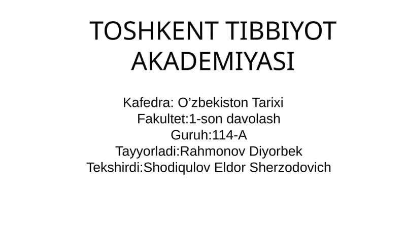 O‘zbekistonning madaniy taraqqiyoti