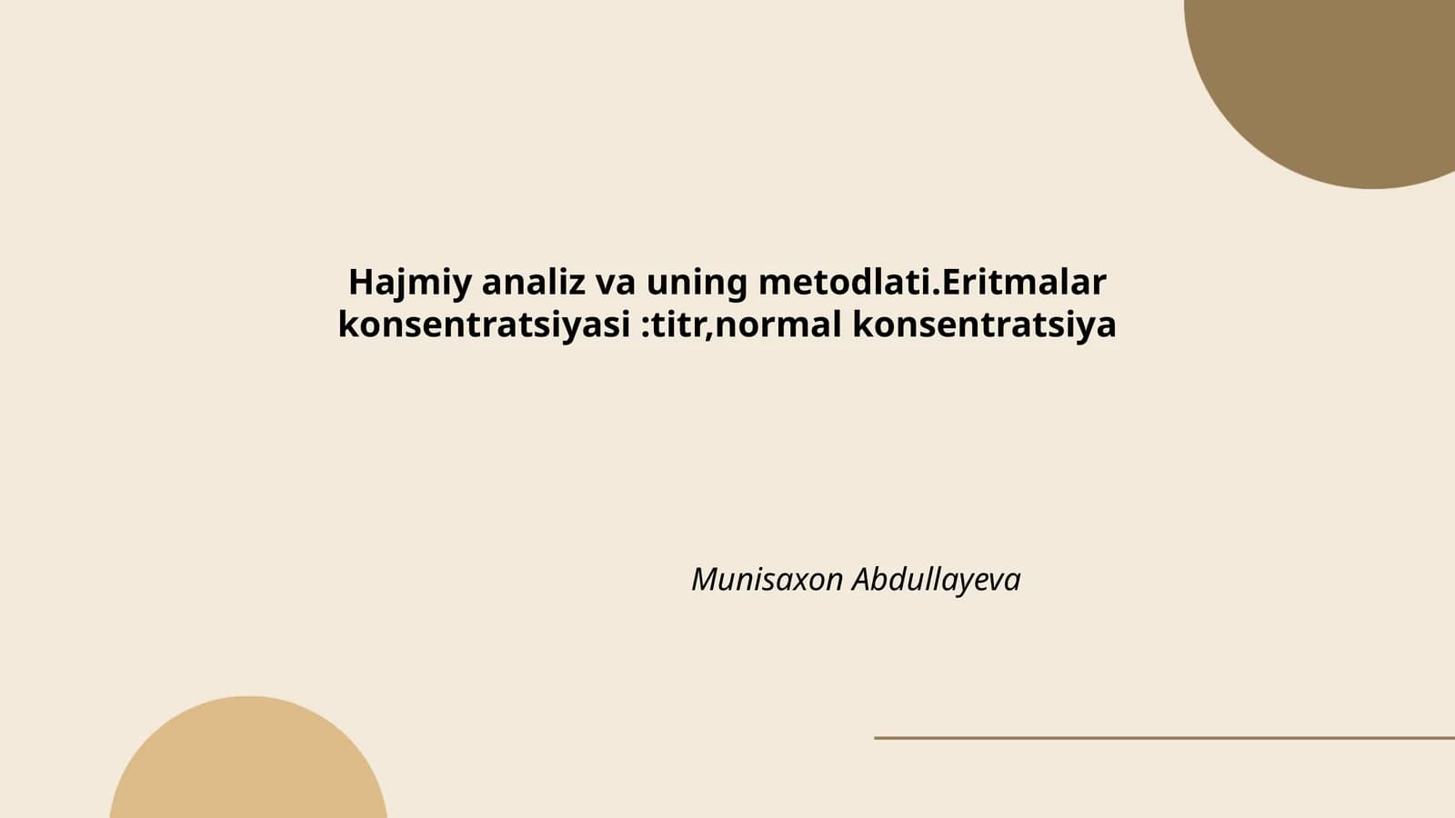 Hajmiy Analiz va uning Metodlari