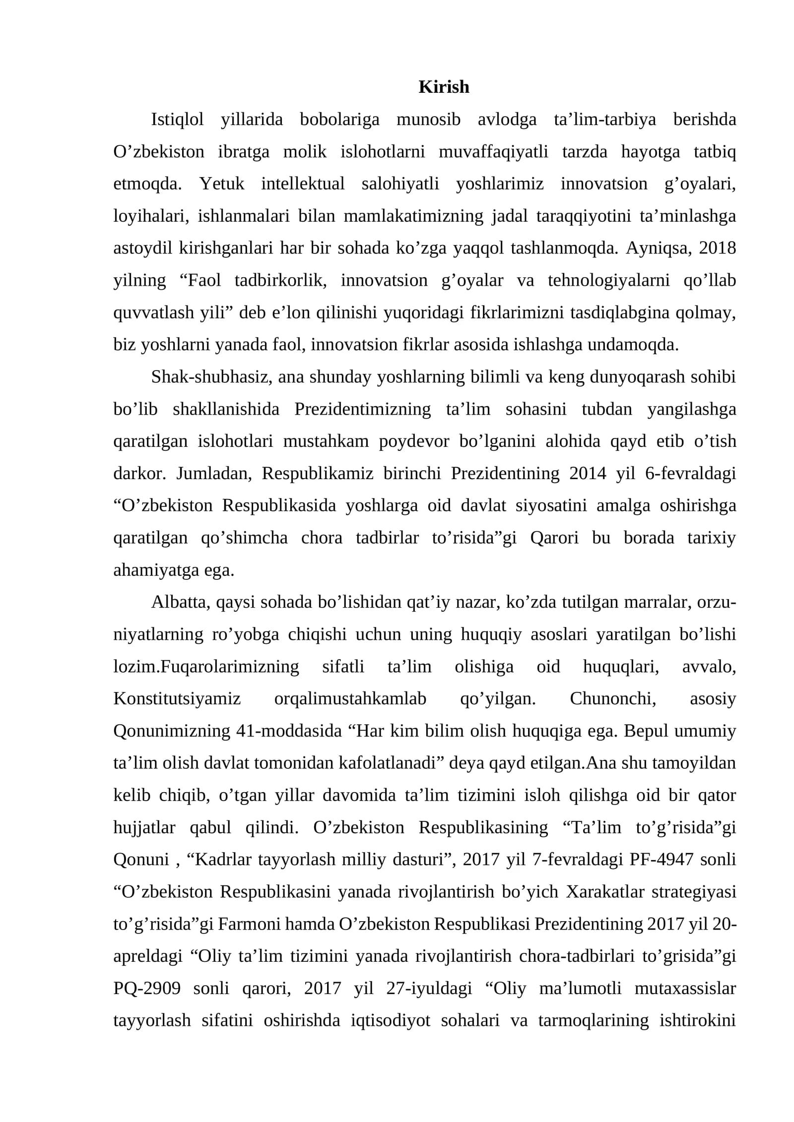 Ta'lim va tarbiya muammolari