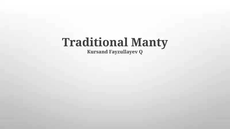 Traditional Manty