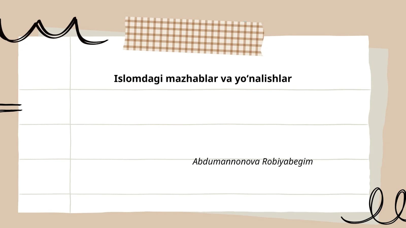 Islomdagi mazhablar va yoʻnalishlar