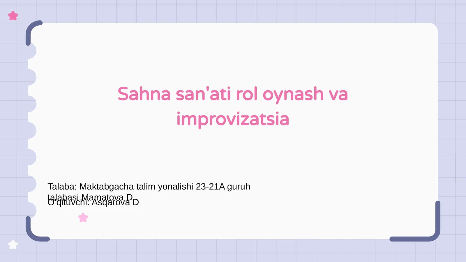 Sahna san'ati rol oynash va improvizatsia