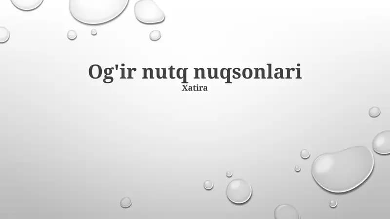 Og'ir nutq nuqsonlari