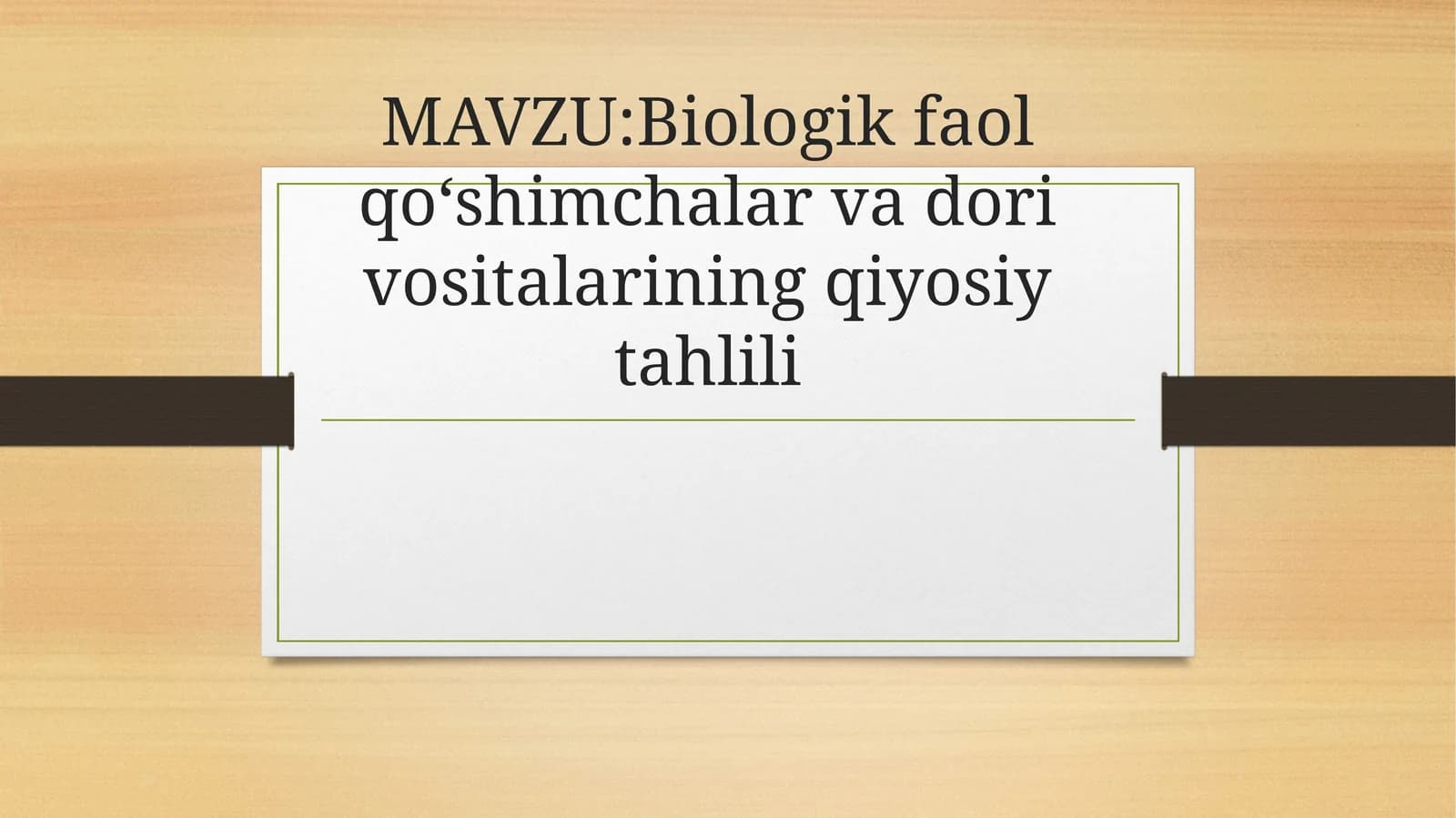 Biologik faol qoʻshimchalar va dori vositalarining qiyosiy tahlili