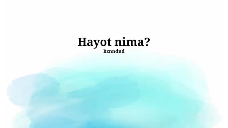 Hayotning kelib chiqishi va evolyutsiyasi