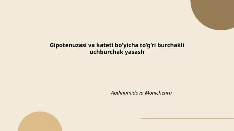 Uchburchakning asosiy tushunchalari