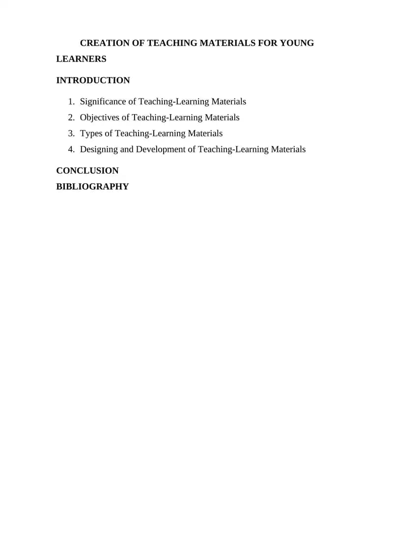 CREATION OF TEACHING MATERIALS FOR YOUNG LEARNERS