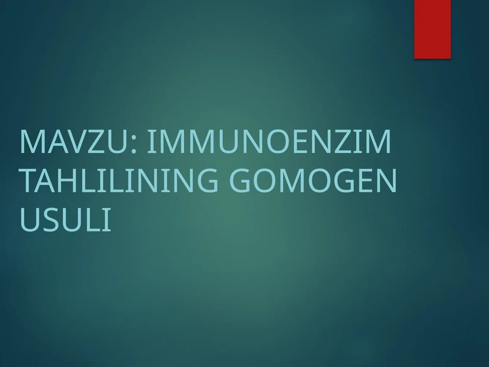 immunoenzim tahlilining gomogen usuli