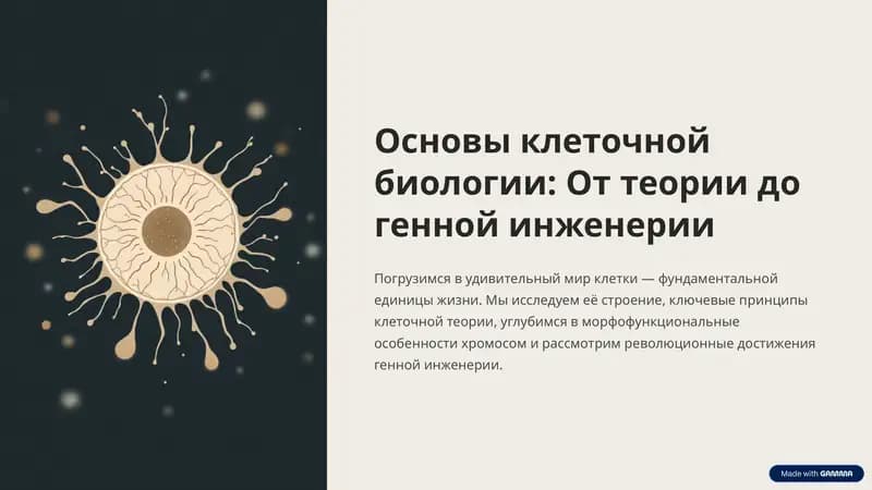 Основы клеточной биологии: От теории до генной инженерии