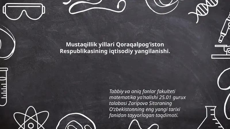Oʻzbekistonning eng yangi tarixi fanidan taqdimoti