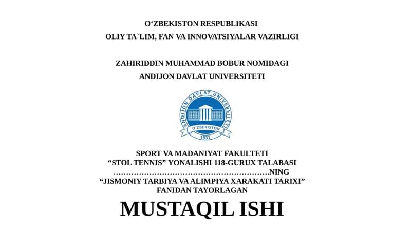 Markaziy Osiyo va Oʻzbekistonga Zamonaviy Sportning Kirib Kelishi