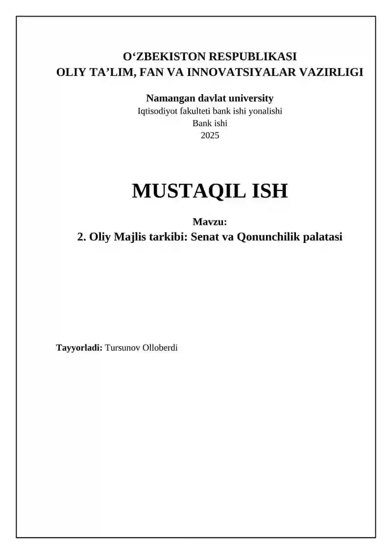 Oliy Majlis tarkibi va tuzilishi